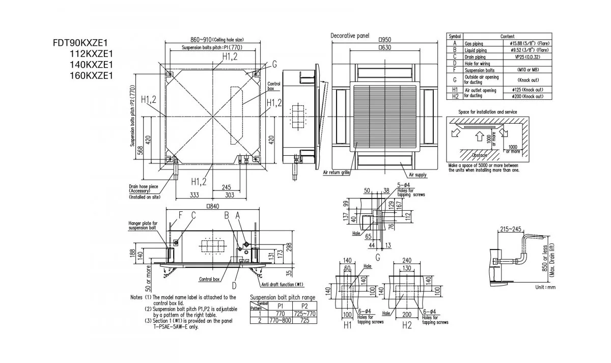 Schema tehnică FDT140KXZE1