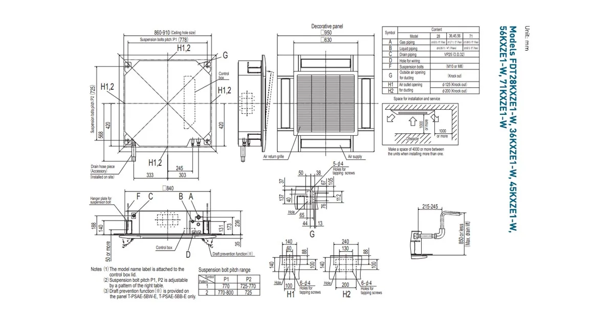 Schema tehnică FDT36KXZE1-W