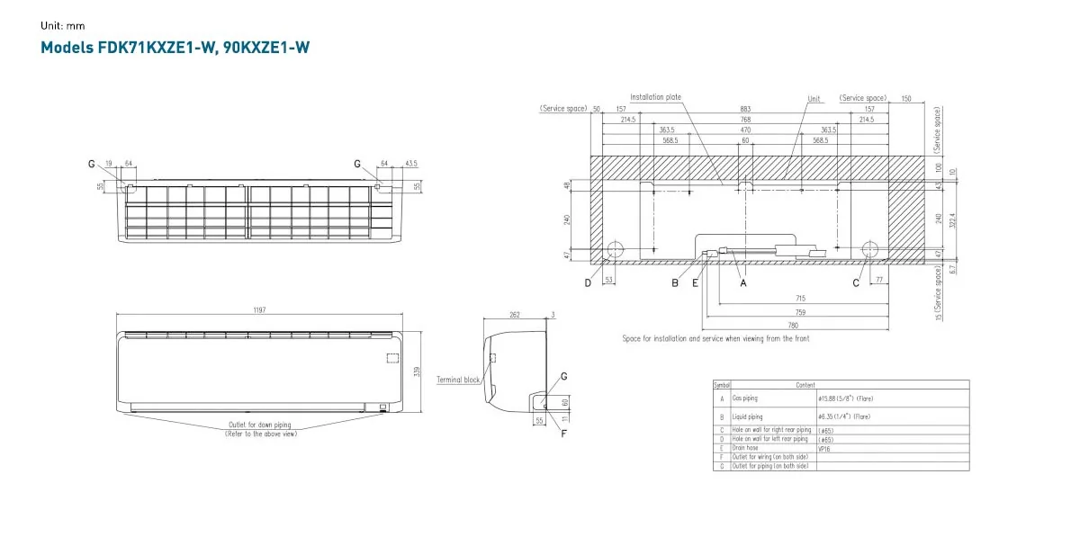 Schema tehnică FDK71KXZE1-W
