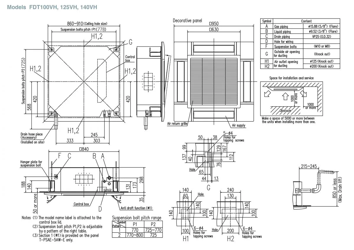 Schema tehnică FDT140VSXWVH