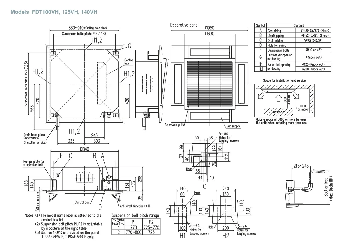 Schema tehnică FDT250VSAWPVH