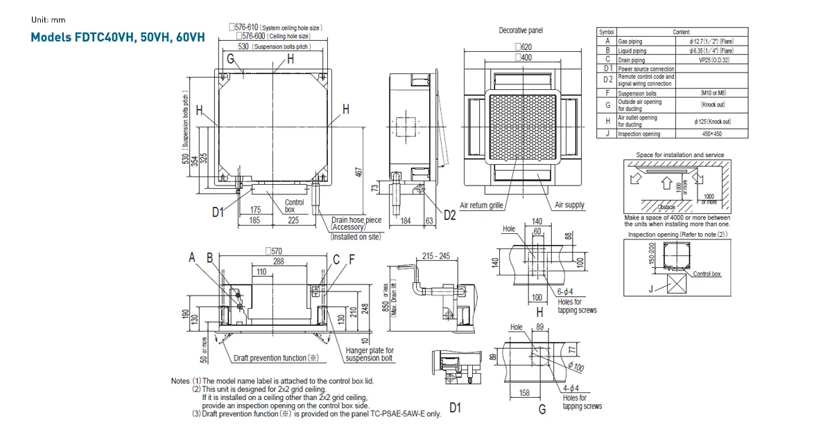 Schema tehnică FDTC40VH / SRC40ZSX-W1