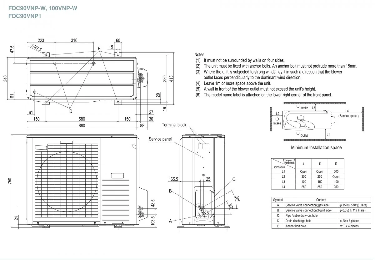 Schema tehnică SRK100ZR-W / FDC100VNP-W