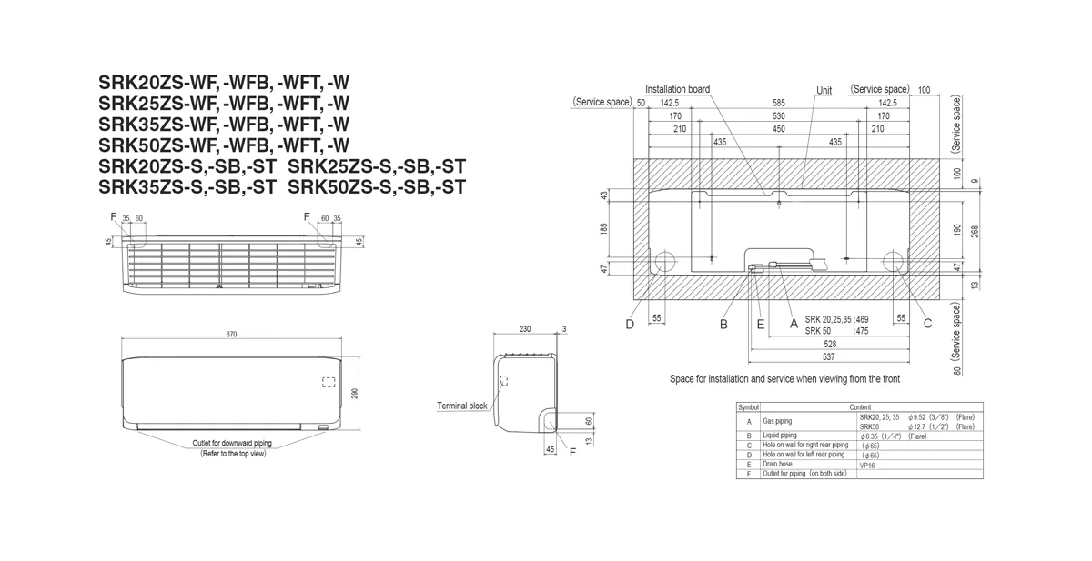 Schema tehnică SRK35ZS-WFT / SRC35ZS-W2