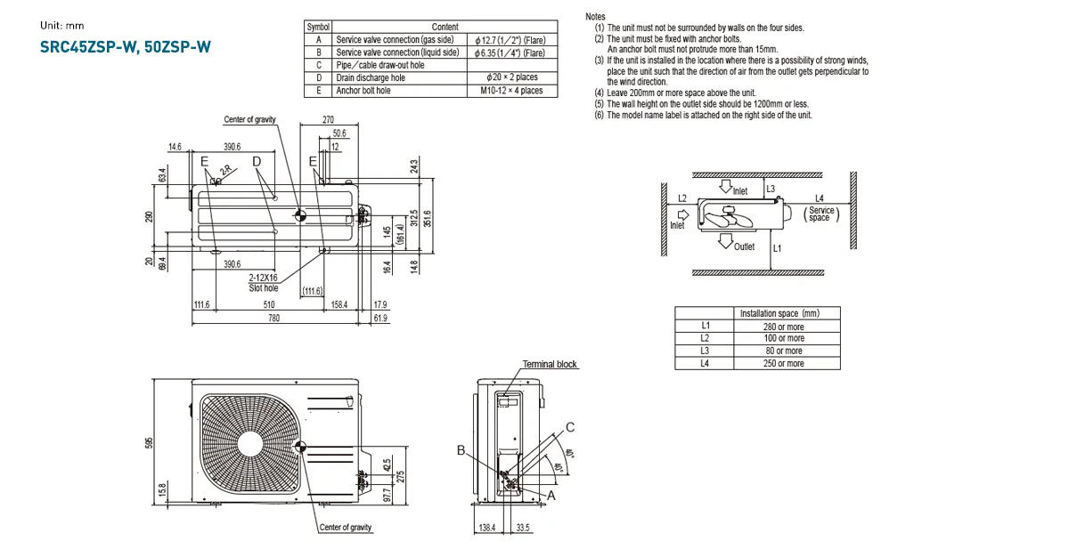 Schema tehnică SRK50ZSP-W / SRC50ZSP-W