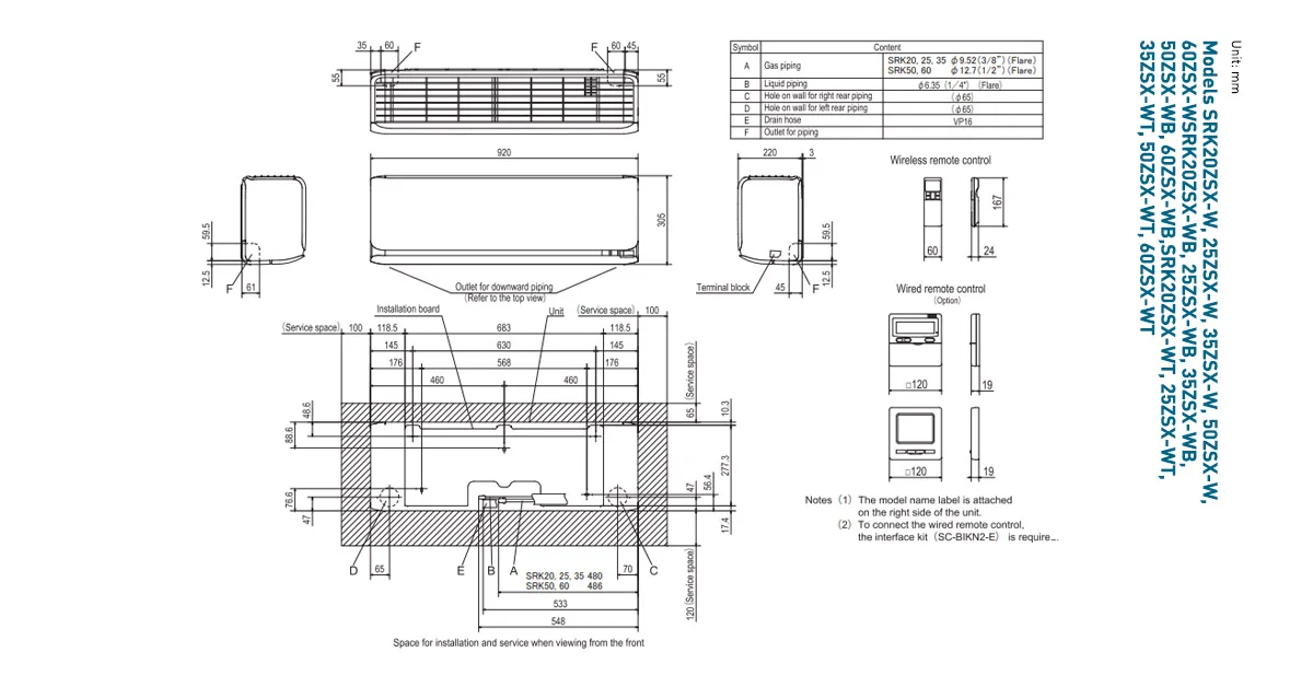 Schema tehnică SRK50ZSX-W / SRC50ZSX-W2