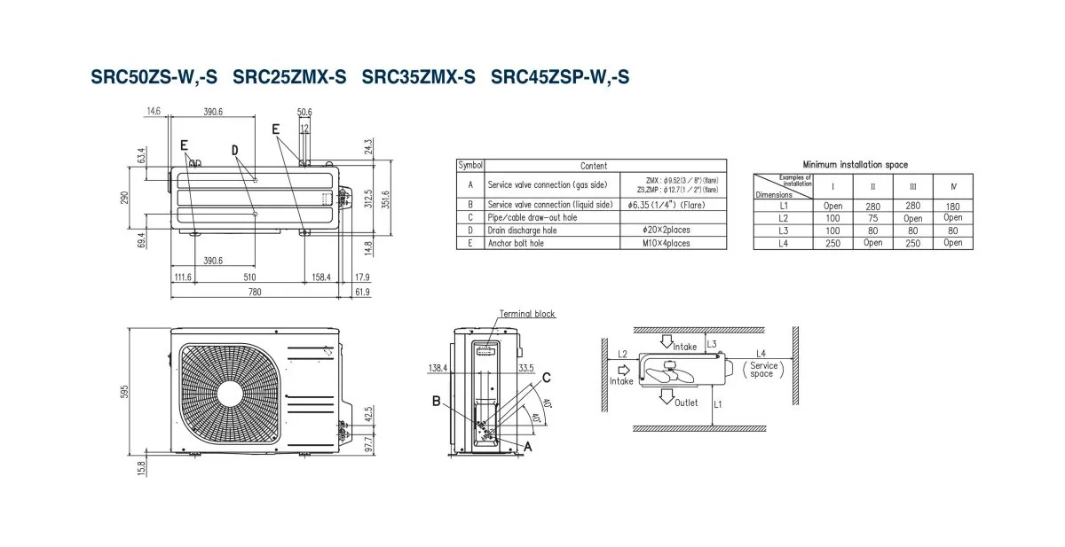 Schema tehnică SRK50ZS-WFB / SRC50ZS-W